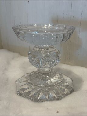 Waterford Crystal Pillar Candlestick Holder Bedford Pattern